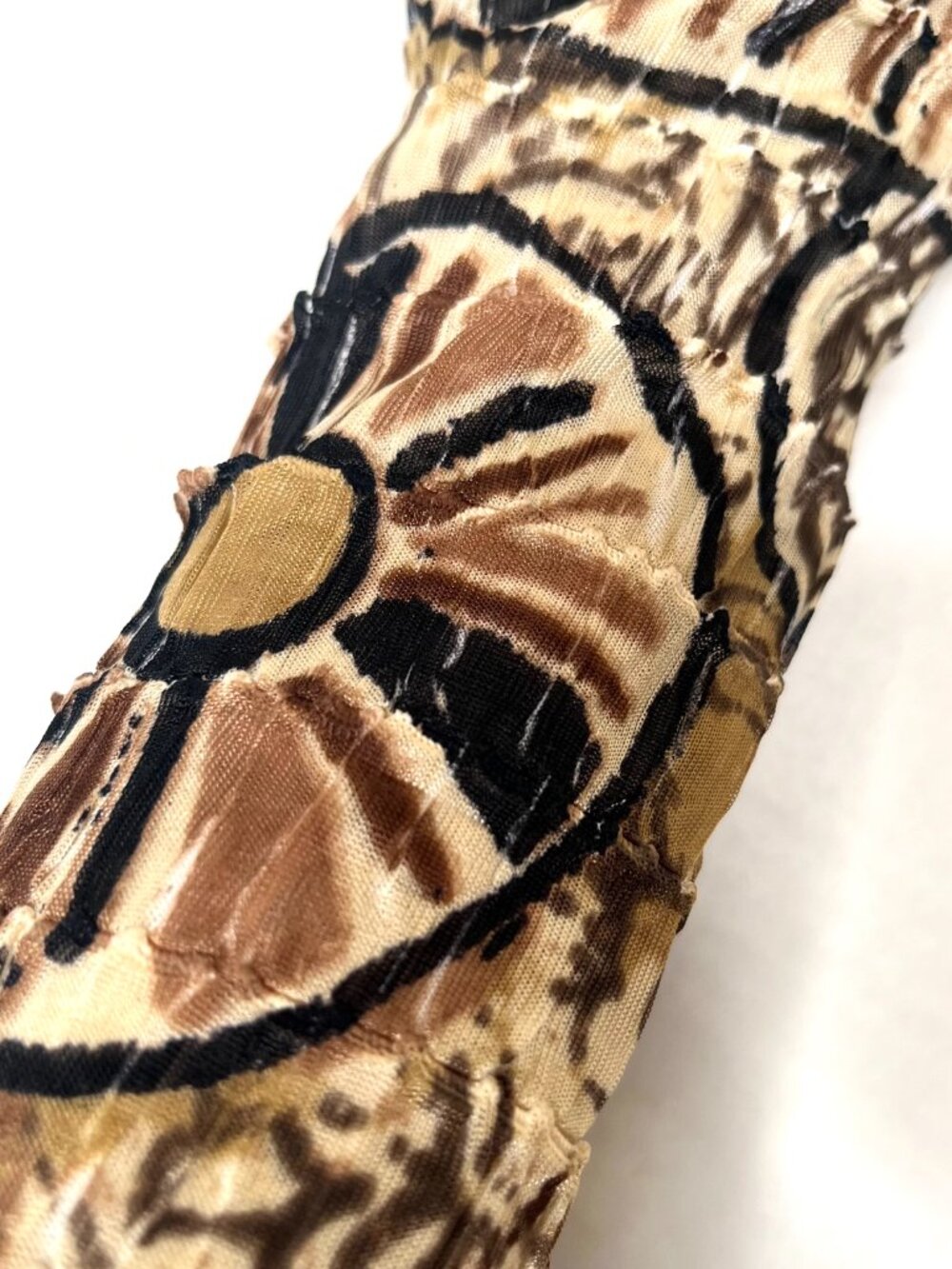 Brown Mummy Arm Warmers Womens Bandage Gloves Apocalypse Leopard Ankara Fabric - Picture 5 of 8